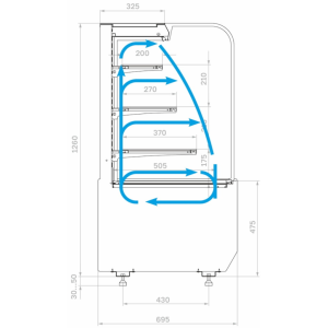 Витрина кондитерская Carboma KR70 VM 1,3-2 Standard (9005) открытая - Изображение 2