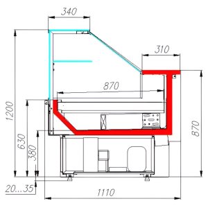 Витрина холодильная Carboma GC110 SM 0,94-1 (ВХС-0,94 Carboma GC110) (сталь) - Изображение 2