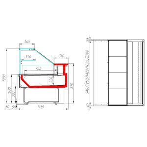 Витрина холодильная Carboma GC110 SV 2,5-1 (ВХСр-2,5 Carboma GC 110) (1005 венге) - Изображение 2