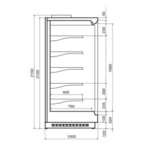 Горка холодильная Dazzl Vega DG 100 H210 торец - Изображение 3