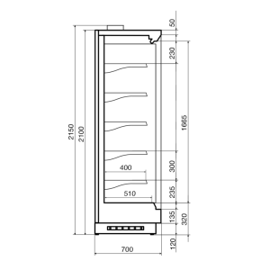 Горка холодильная Dazzl Vega 070 H210 250 фруктовая - Изображение 3