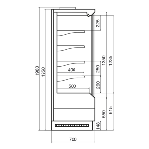 Горка холодильная Dazzl Vega DG 070 H195 Plug-in 250 - Изображение 3
