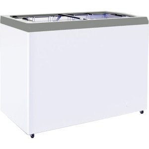 Ларь морозильный с прямым стеклом CRYSPI ЛВН 400 П (СF 400FQ) серый без корзин