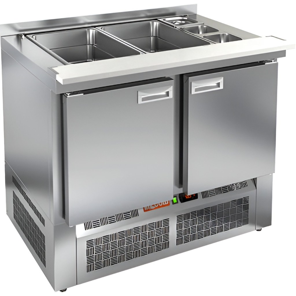 Стол холодильный для салатов HiCold SLE3-11GN полипропилен, без крышки