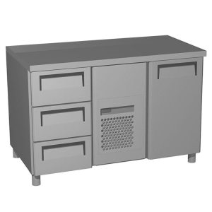 Стол холодильный среднетемпературный Carboma T70 M2-1 (2GN/NT Carboma) без борта (0430-1 корпус нерж 1 дверь, 3 ящ)