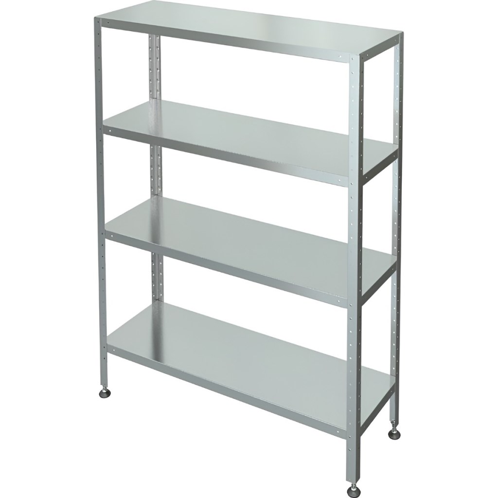 Стеллаж с 4-я сплошными полками МХМ С-4-0,5/1,0/1,8 (нержавейка) 