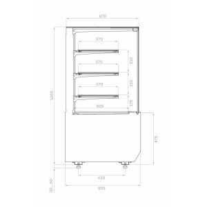 Витрина кондитерская Carboma KC70 N 0,9-1 Light (версия 2.0) (9005) нейтральная - Изображение 2