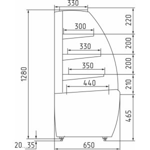Витрина кондитерская Carboma K70 N 1,3-1 Light Паттерн (0105 Венге) нейтральная - Изображение 2