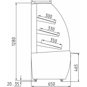 Витрина кондитерская Carboma K70 N 1,3-1 Light Bread (0013-0430) хлебная, со стеклом - Изображение 2